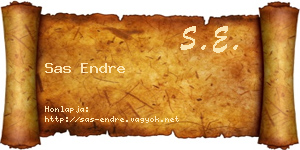 Sas Endre névjegykártya